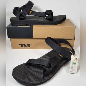 Teva Universal Womens Sz 8 Slide Sandals Black Original 1003987 Open Toe Slip On